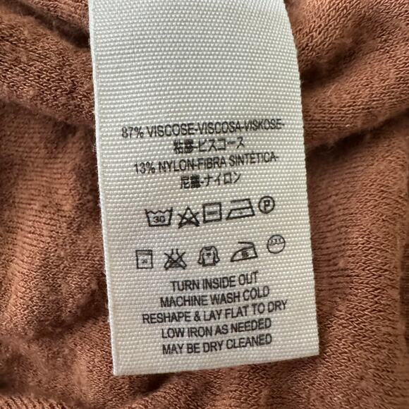 Free People Take It Off Textured Pullover Oversized Sweater in Terracotta Size M - Picture 5 of 9